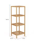 Estante de baño Maya de bambú de 4 niveles, 34 x 32 x 100 cm