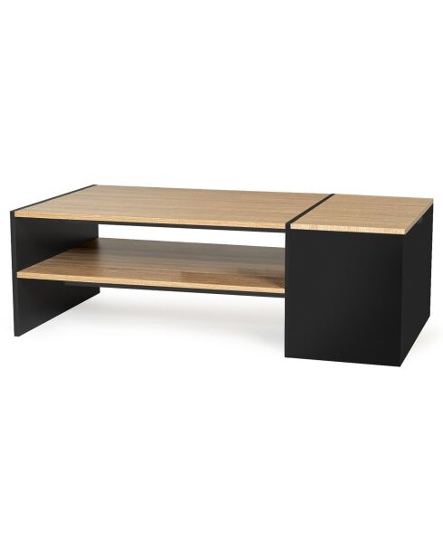 Table basse avec coffre Zoé bois/noir - 110x60x36 cm