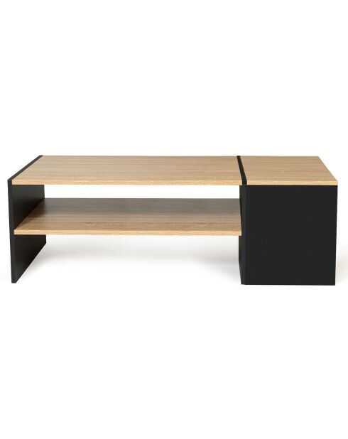 Table basse avec coffre Zoé bois/noir - 110x60x36 cm