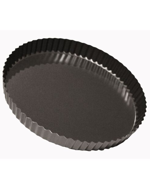 Plat à tarte acier revêtu Sucre et Gourmandises anthracite - D.28 cm
