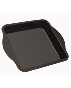 Moule carré acier revêtu Sucre et Gourmandises anthracite - 23x23x5 cm