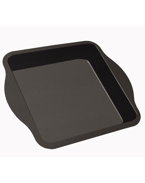 Moule carré acier revêtu Sucre et Gourmandises anthracite - 23x23x5 cm