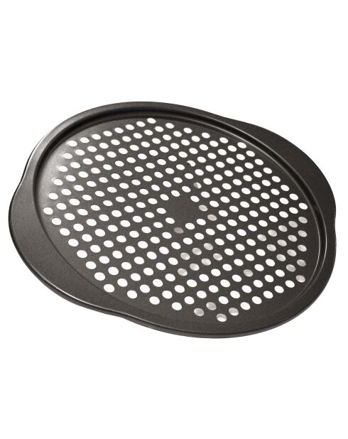 Plaque à pizza acier revêtu Sucre et Gourmandises anthracite - 33x1 cm