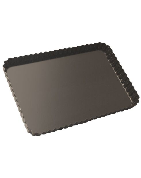 Moule à tarte rectangulaire fond amovible Sucre et Gourmandises anthracite - 31x21x3 cm