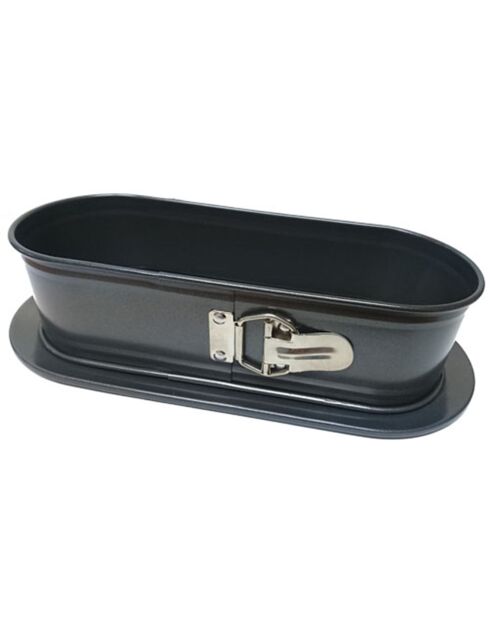 Moule ovale à charnières acier revêtu Sucre et Gourmandises anthracite - 31x12 cm