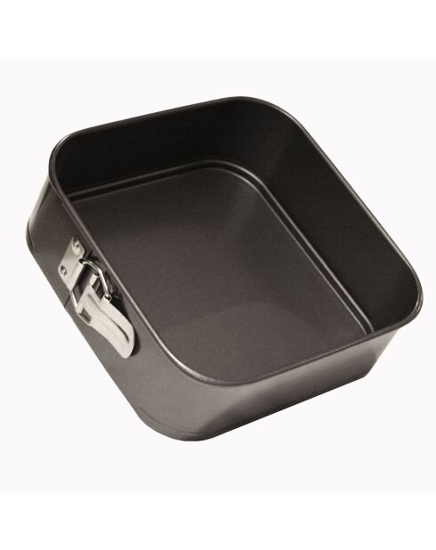 Moule carré à charnière acier revêtu Sucre et Gourmandises anthracite - 24x24x10 cm