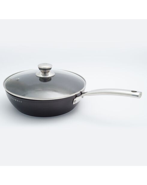 Sauteuse + couvercle aluminium forgé Black Edition induction noirs - D.24 cm