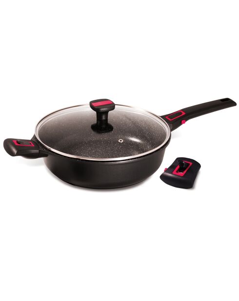 Sauteuse avec couvercle fonte aluminium Granit Pro induction noirs - D.28 cm