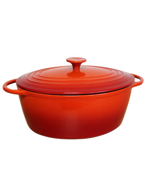 Cocotte fonte émaillée + couvercle Tradition induction rouges - 48x31x14 cm