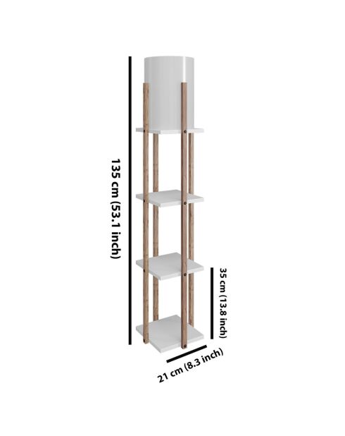 Lampadaire Nora blanc - 21x36x135 cm