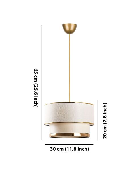 Suspension Cake blanc/doré - 30x20x65 cm