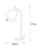Lampe de table Salihini blanc/vintage - H.67 cm