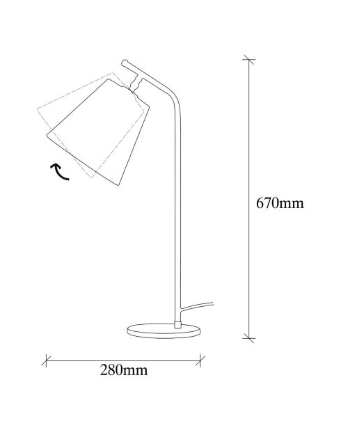 Lampe de table Salihini blanc/vintage - H.67 cm