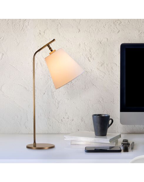 Lampe de table Salihini blanc/vintage - H.67 cm