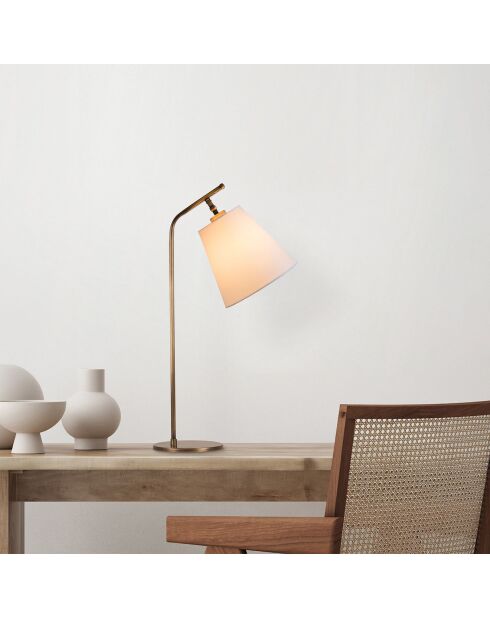 Lampe de table Salihini blanc/vintage - H.67 cm