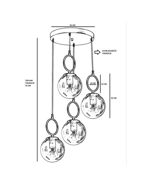 Suspension Morino blanche - 70x30 cm