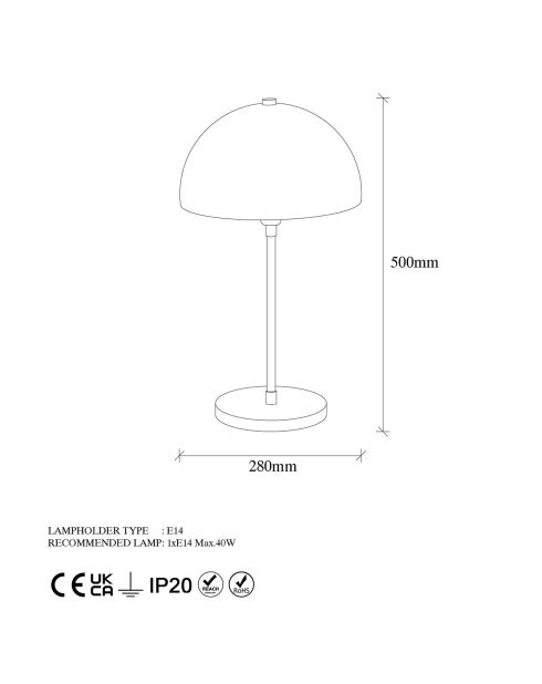 Lampe de table Varzan vintage - 28x28x50 cm