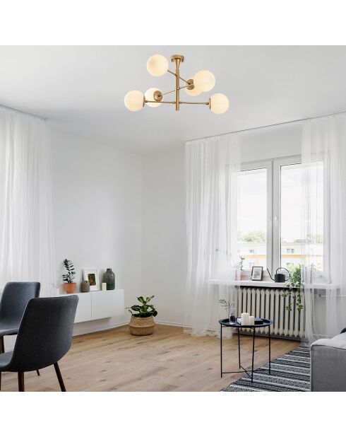 Lustre Arge doré - 75x75x40 cm