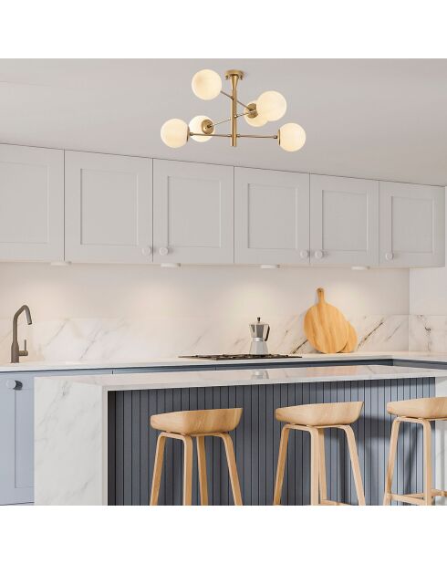 Lustre Arge doré - 75x75x40 cm