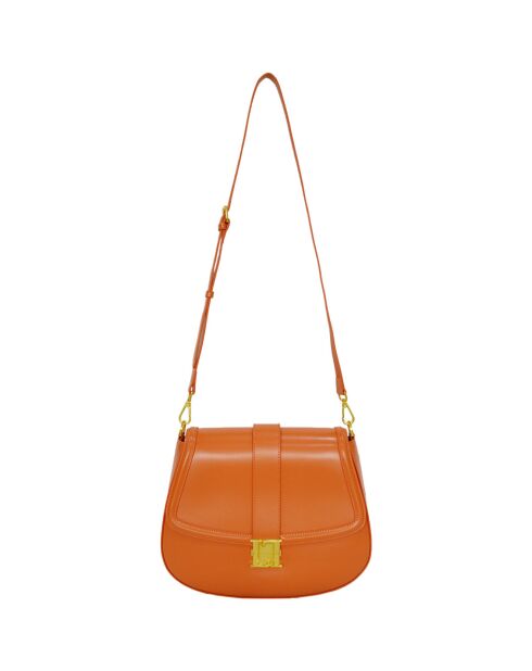 Sac à bandoulière en Cuir Bella orange - 30x23x7 cm
