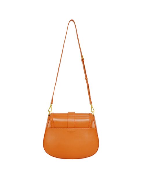 Sac à bandoulière en Cuir Bella orange - 30x23x7 cm
