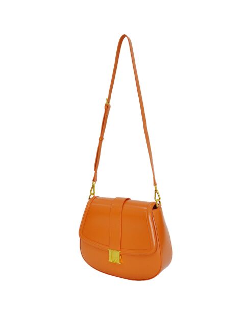 Sac à bandoulière en Cuir Bella orange - 30x23x7 cm