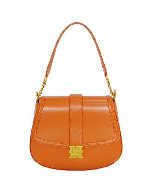 Sac à bandoulière en Cuir Bella orange - 30x23x7 cm