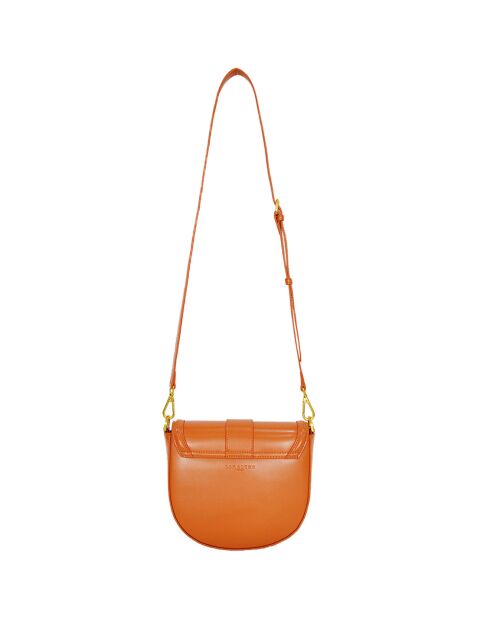 Sac à bandoulière en Cuir Bella orange - 23x19x8 cm
