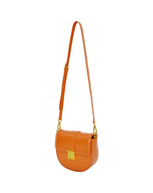 Sac à bandoulière en Cuir Bella orange - 23x19x8 cm