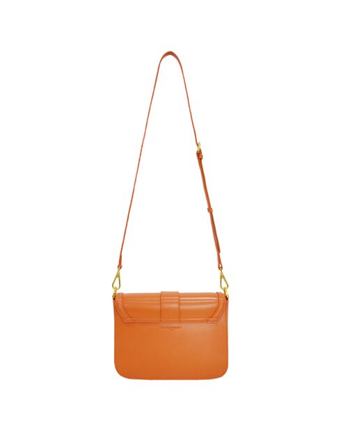 Sac à bandoulière en Cuir Bella orange - 26x19x8 cm