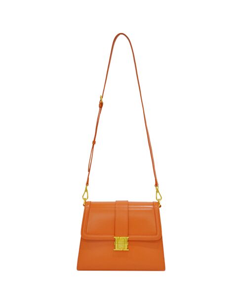 Sac à bandoulière en Cuir Bella orange - 27.5x21x12 cm