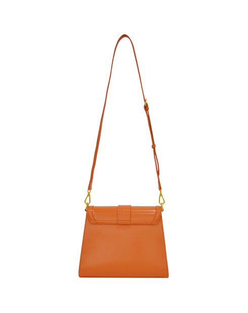 Sac à bandoulière en Cuir Bella orange - 27.5x21x12 cm