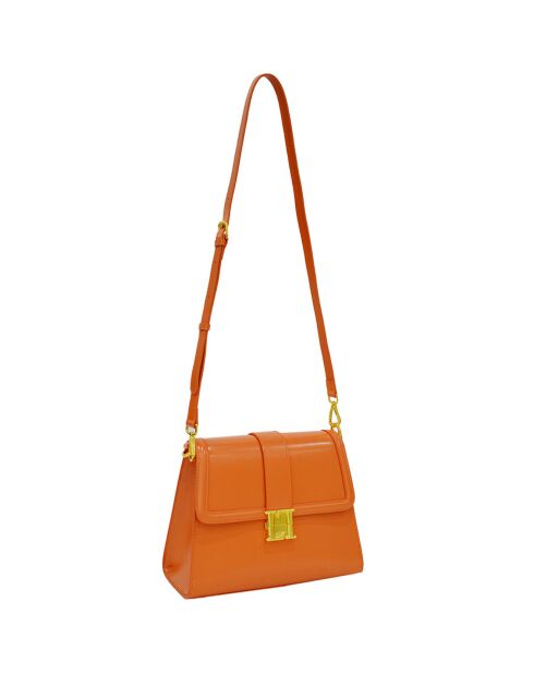 Sac à bandoulière en Cuir Bella orange - 27.5x21x12 cm