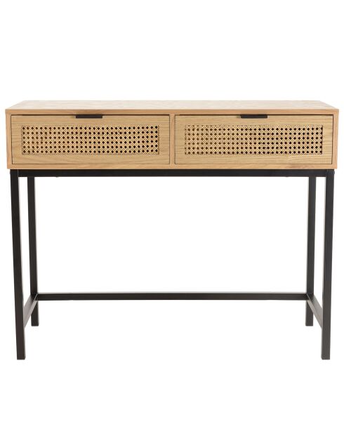 Console 2 tiroirs rotin Marceau - 100x40x79 cm