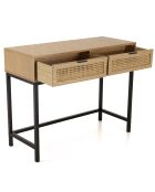 Console 2 tiroirs rotin Marceau - 100x40x79 cm