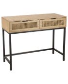 Console 2 tiroirs rotin Marceau - 100x40x79 cm