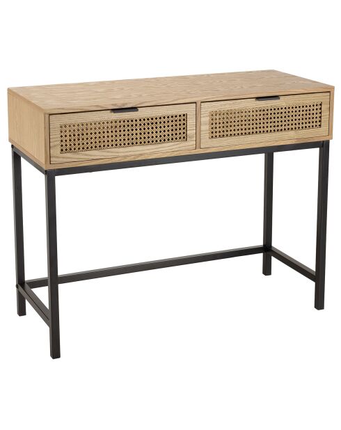 Console 2 tiroirs rotin Marceau - 100x40x79 cm