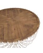 Table basse ronde naturel/blanc - 83x83x46 cm