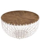 Table basse ronde naturel/blanc - 83x83x46 cm