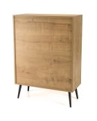 Buffet 3 niches 3 portes rotin marron - 78x35x108 cm