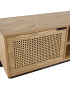 Meuble TV 2 portes rotin Marceau - 147x40x47 cm