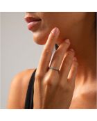 Bague Croix Pavée en Argent & Oxydes De Zirconium