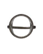 Bague Ronde en Argent noir & Oxyde De Zirconium