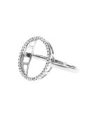 Bague Ronde en Argent rhodié & Oxyde De Zirconium