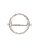 Bague Ronde en Argent rhodié & Oxyde De Zirconium