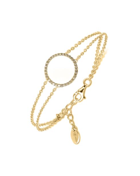 Bracelet Cercle De Vie Serti en Argent doré & Oxyde De Zirconium