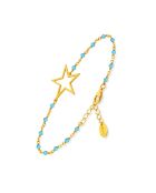Bracelet Etoile en Argent doré & Turquoise