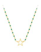 Collier Etoile en Argent doré & Onyx vert