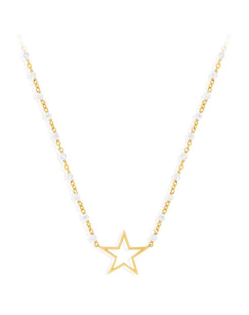 Collier Etoile en Argent doré & Spinelle