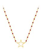 Collier Etoile en Argent doré & Onyx rouge